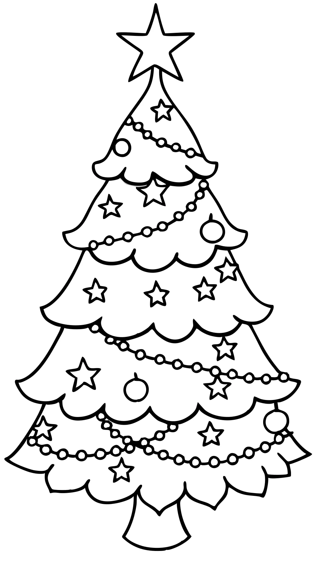 coloriage de l’arbre de Noël vierge